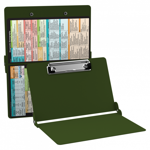 WhiteCoat Clipboard® - Army Green Diagnostic Sonography Edition